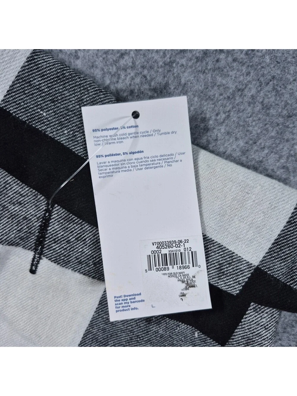 New Old Navy Pet Flannel Black & White Checked Christmas Sz Med Cute Puppy